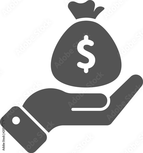 Принти на полотні Money Bag Icon on White background