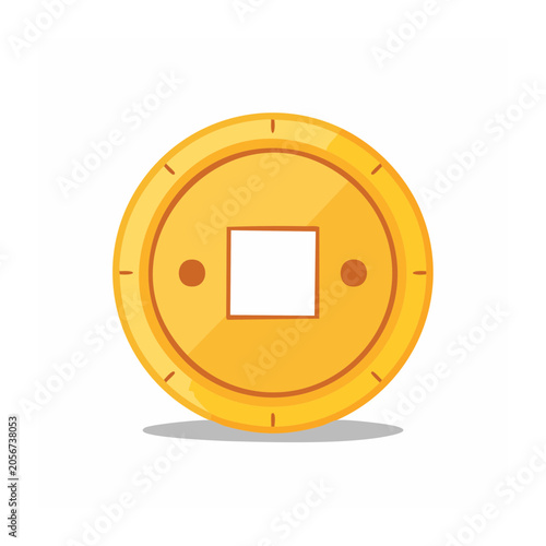 Yellow flat design gear icon