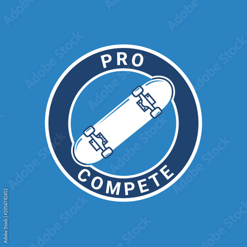 Skateboard Pro Compete Logo Emblem Design For Sport Branding