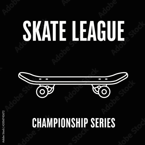 Skateboard League Championship Series Emblem For Competitions And Sporting Event