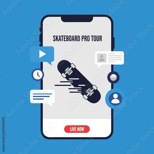 Skateboard Pro Tour App Interface Displaying Live Event
