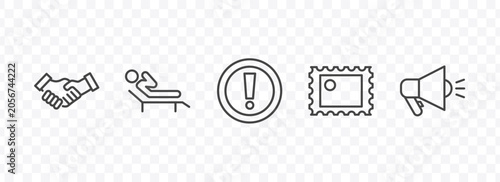 Tableau sur toile social media marketing icon set with partner, recreational, post stamp, marketin