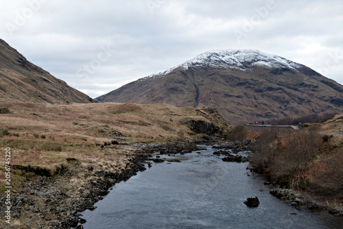 Konstfotografi The River Coe and Meall Mor, Glencoe, Scottish Highlands.
