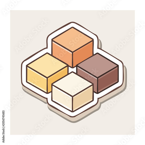 Flat design geometric cube vector illustration