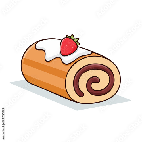 Red apple with snail on leaf vector illustration