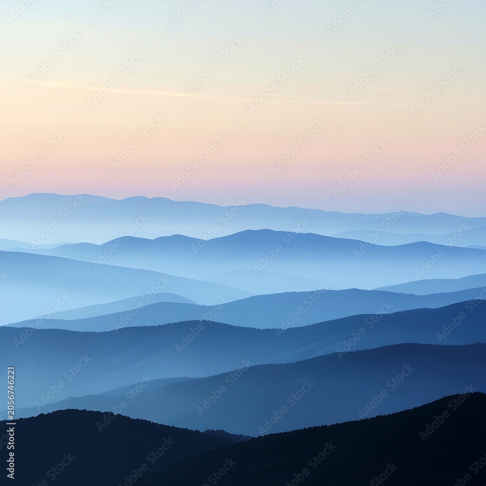 Fototapeta premium Dramatic sunrise over mountain peaks and clouds.