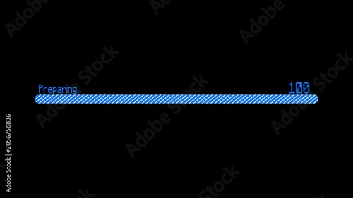 Blue digital progress bar loading preparing graphic design a digital animation