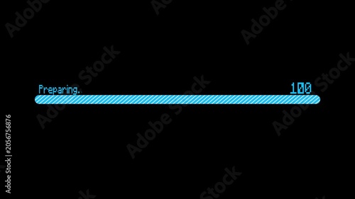 Blue digital progress bar loading preparing minimalist design a digital