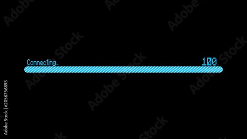 Digital connection progress bar connecting graphic element a digital loading