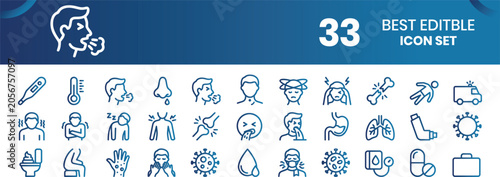 Foto Editable health and medical 33 icon set for digital and print use