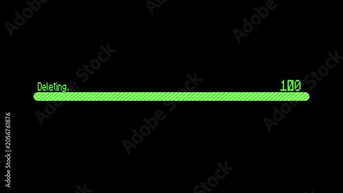 Green deleting progress bar showing thirty nine percent completion loading