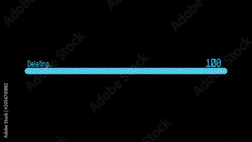 Blue deleting progress bar showing thirty nine percent completion loading