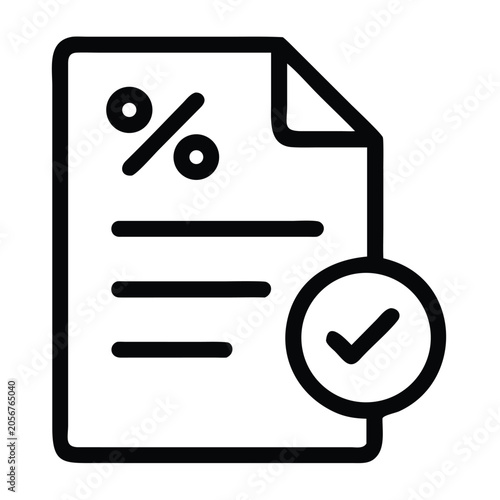 Document icon with percentage sign and checkmark .