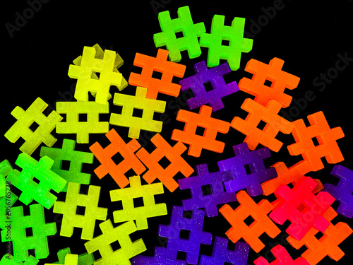 Colorful Interlocking Educational Toy Pieces on Black Background