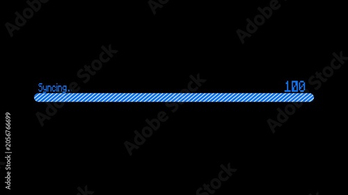 Syncing process loading bar at 39 percent blue progress percentage interface