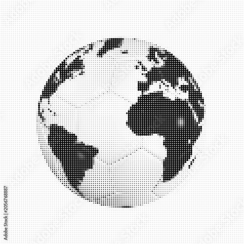 Silhouette of Africa Continent Map Minimalist Black and White Outline Illustration