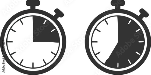 Foto Stopwatch time management timer vector illustration.
