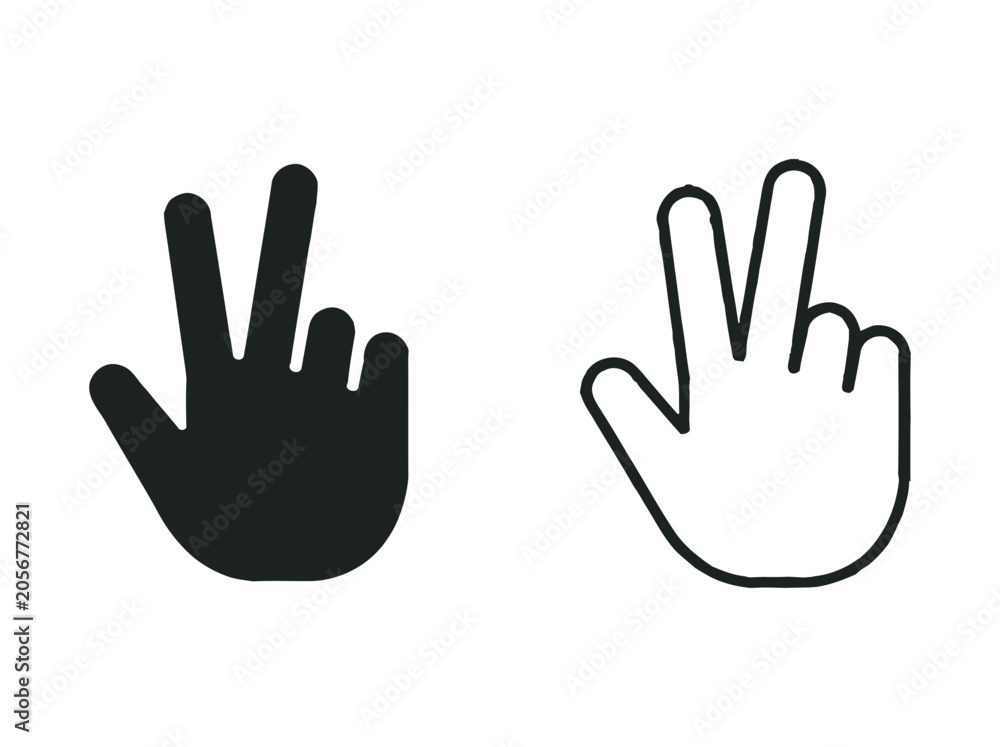 Fototapeta premium Peace sign hand gestures Vector
