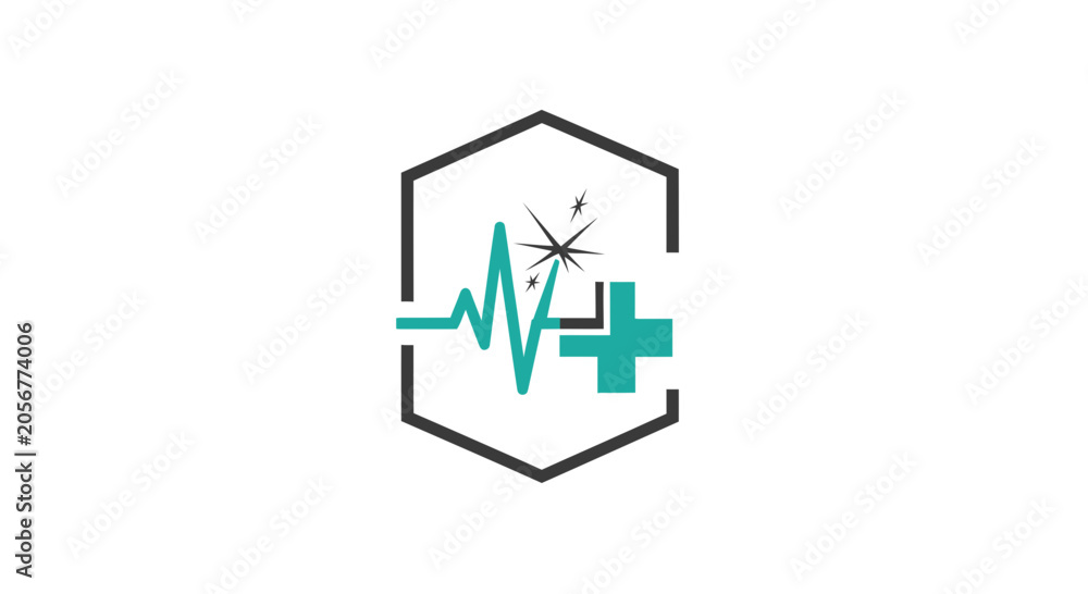 Fototapeta premium Medical Emblem Depicting Vitality, Innovation, And Professional Wellness Solutions for Everyone