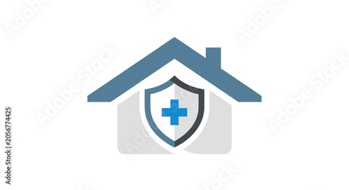 Medical Home: Graphic Icon Featuring a Shield and Symbol of Healthcare Protection