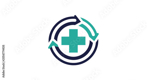 Medical Healthcare Symbol and Recycling Diagram Design for a Modern Professional Application