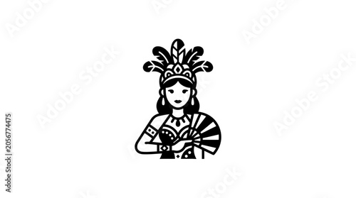 Bild auf Leinwand Balinese dancer woman in traditional costume icon.