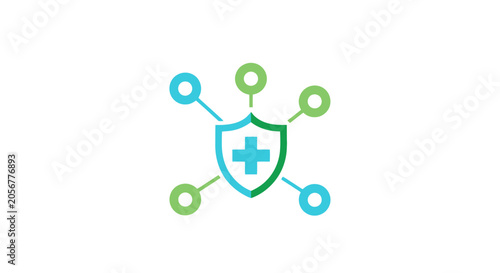 Medical Shield Protection Networks Connecting with A Central Healthcare System Logo