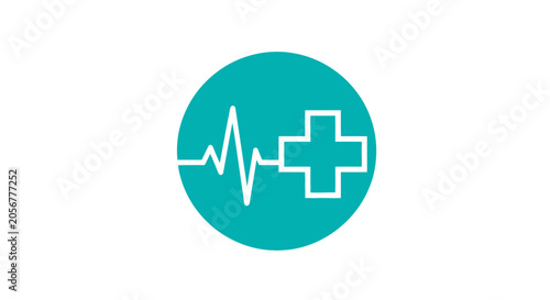 Medical Symbol In Green Circle Showing Health And Diagnostic, Related To Healthcare