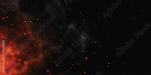 Dark Red Cosmic Fire Nebula Background