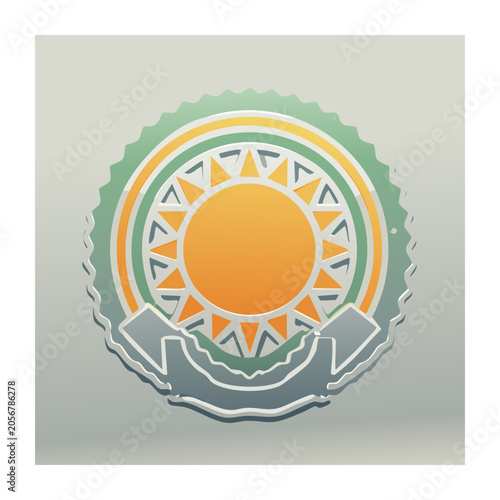 Flat design gear icon set in orange green and blue