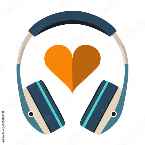 Flat design heart with ribbon vector