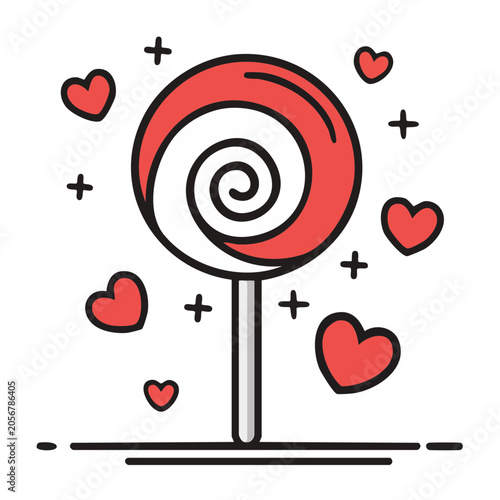 Red heart with plus symbol vector icon