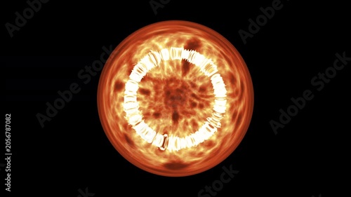 Render Neon circle rotation of frame effects on dark background. Video animation glowing techno backdrop. Round motion frame.