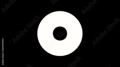 Render Neon circle rotation of frame effects on dark background. Video animation glowing techno backdrop. Round motion frame.