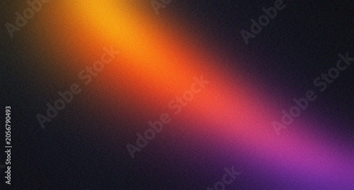 Abstract soft glowing light beam with purple orange and yellow gradient colors