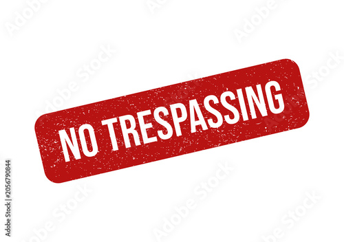 Fotografie Red no trespassing sign stamp with a textured grunge distressed look