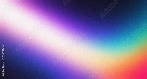 Abstract rainbow gradient background with grainy texture and soft light glow