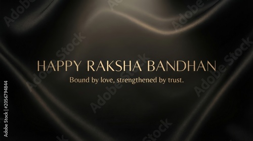 Konstfotografi Elegant raksha bandhan greeting card with golden text on dark silky background c