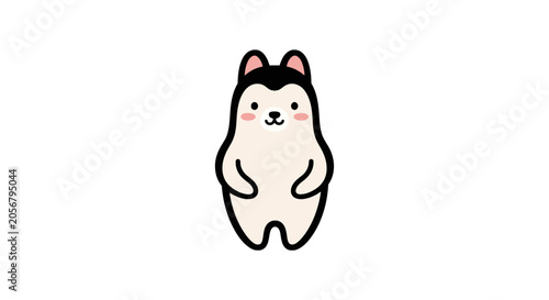 Photos Cute chubby husky puppy standing with rosy cheeks
