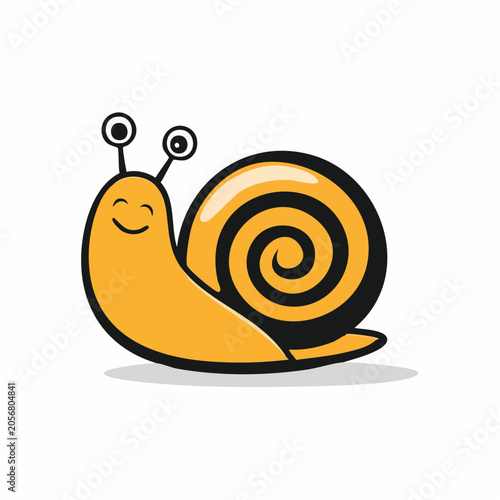 Cute cartoon snail character with a happy expression