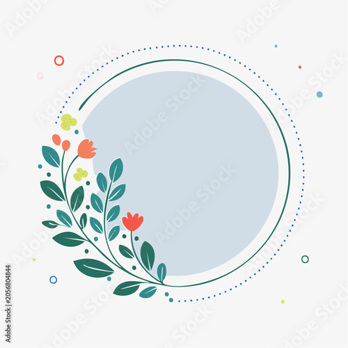 Floral Wreath with Copy Space