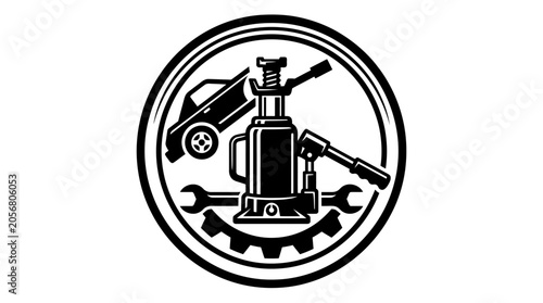 Car repair tools logo emblem.