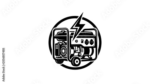 Electric generator machine icon symbol.