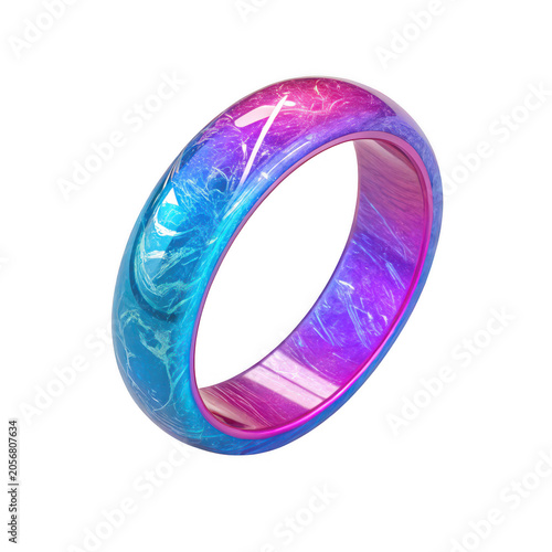 Vibrant Blue and Purple Resin Ring Product Shot