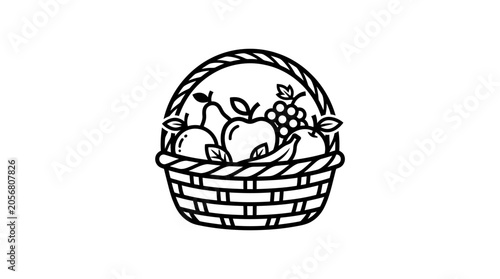 Fresh Fruit in a Woven Basket.