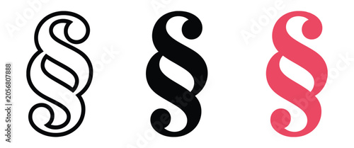Bild auf Leinwand Paragraph symbols showcasing pilcrow section marks in multiple color and style variations, ideal for text editing, document structure, writing systems, and typography design