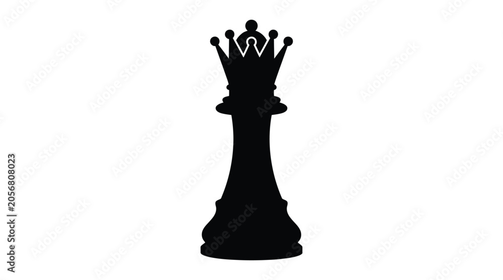 Fototapeta premium Chess Queen Silhouette Design On White Background