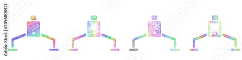 Obraz na płótnie Multicolored sketch crane stabilizers icon design set