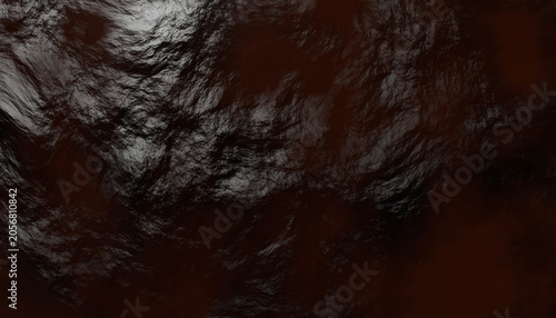 Принти на полотні Abstract dark brown glossy rock texture background with wet rough surface