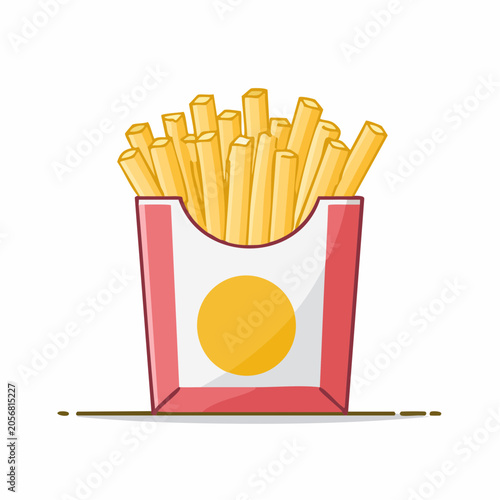 French Fries in Red and White Carton